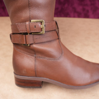 Naturalizer Women Rory Dark Brown Leather Wide Calf Riding Equestrian Boots sz 6