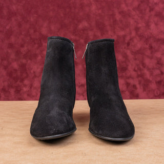 Aquatalia Women Sahara Black Suede Weatherproof zip Round Ankle Boots sz 7