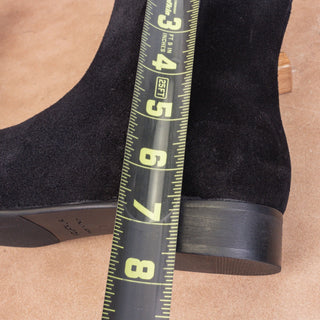 Aquatalia Women Sahara Black Suede Weatherproof zip Round Ankle Boots sz 7