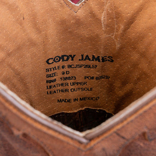 Cody James Women WhiteHall Black Leather Western Cowboy Snip Toe Boots sz 9