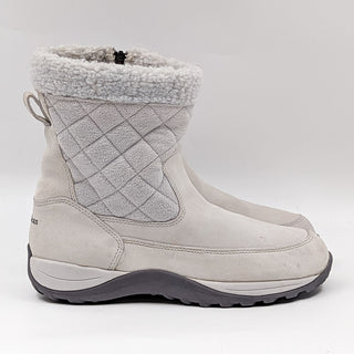 LLBean Women Primaloft Waterproof Suede Quilted Grey Ice Winter Boots size 11