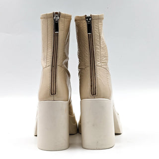 Free People Wmn Double Stack Y2k 90s Platform Cream Leather Boots 7.5US EUR 38