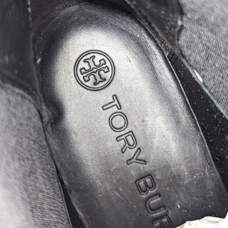 Tory Burch Women Chelsea Lug Sole Platform Black Leather T Logo Chelsea Boots size 8.5