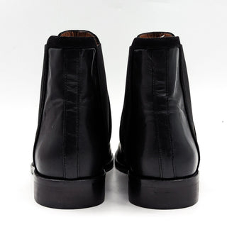 Aquatalia Women Black Leather Office Dressy Elastic Panel Ankle Boots size 7