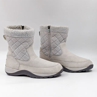 LLBean Women Primaloft Waterproof Suede Quilted Grey Ice Winter Boots size 11