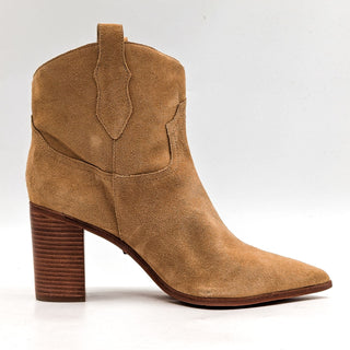 Schutz Women South Sand Suede Western Cowboy Pointy Ankle Boots size 10