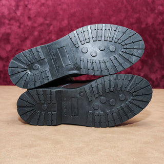 Valentino Women Marti Brown Leather Laceup V Logo Combat Boots sz 8