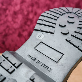 Valentino Women Marti Brown Leather Laceup V Logo Combat Boots sz 8