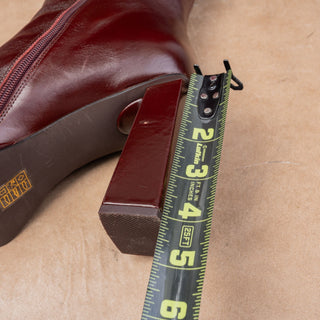 Jeffrey Campbell Women Maximal 90s Square Burgundy Leather knee Boots sz 11