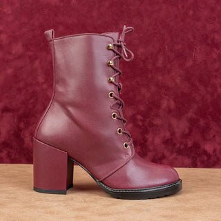 Stuart Weitzman Wmn Cassey Granny Victorian Lace-up Burgundy Leather Boots Sz 7