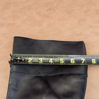 Ralph Lauren Women Vintage Retro 90s Black Leather Round Toe Knee Boots sz 7