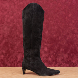 Staud Women Wally Tall Black Suede Leather Dressy Knee Boots size 6 EUR36