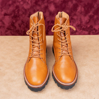 Madewell Women The Citywalk Lugsole Fashion Leather Brown Combat Boots sz 9