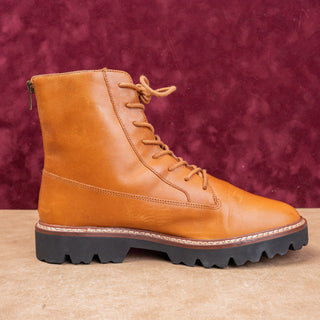 Madewell Women The Citywalk Lugsole Fashion Leather Brown Combat Boots sz 9