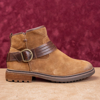 Sofft Women Lavina Brown Suede Lug Zip Strap Fashion Ankle Boots sz 9.5
