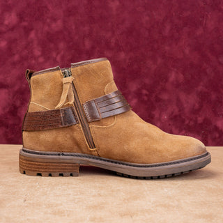 Sofft Women Lavina Brown Suede Lug Zip Strap Fashion Ankle Boots sz 9.5