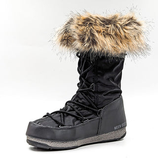 Moon Boot Women Monaco Hi Top Waterproof Faux Fur Cuff Boots size 8US EUR39