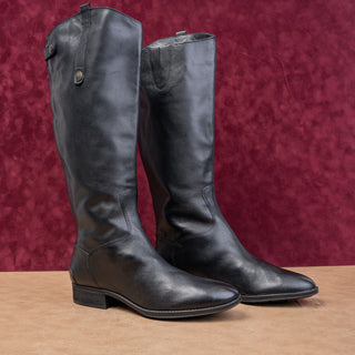 Sam Edelman Women Penny Riding Equestrian Wide Calf Black Leather Boots sz 11.5