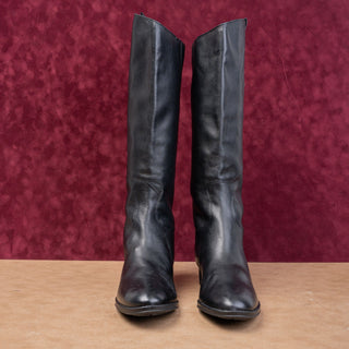Sam Edelman Women Penny Riding Equestrian Wide Calf Black Leather Boots sz 11.5
