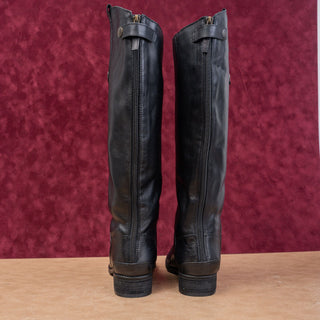 Sam Edelman Women Penny Riding Equestrian Wide Calf Black Leather Boots sz 11.5