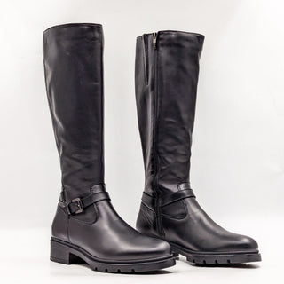 La Canadienne Women Sonnie Black Leather Waterproof Moto Biker Boots sz 9.5