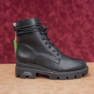 Sam Edelman Garret Black Leather Combat Festival Platform Combat Boots sz 9.5