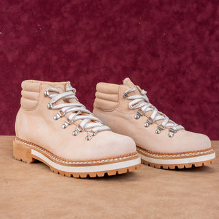 Montelliana 1965 Women Marlena Beige Nubuck Lace up Boots size 7 EUR37