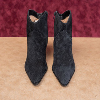 Bernardo Studio Women Black Suede Zip Modern Western Cowboy Ankle Boots sz 8.5