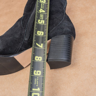Bernardo Studio Women Black Suede Zip Modern Western Cowboy Ankle Boots sz 8.5