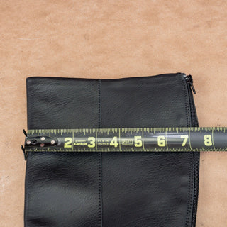 BOC Women Black Faux Leather Padded Harness Moto Wide Calf Boots sz 7.5