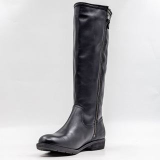 Sofft Woman Black Leather Comfortable Western Riding Zip Knee Boots size 8.5