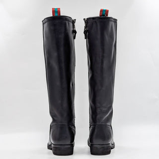 Sofft Woman Black Leather Comfortable Western Riding Zip Knee Boots size 8.5