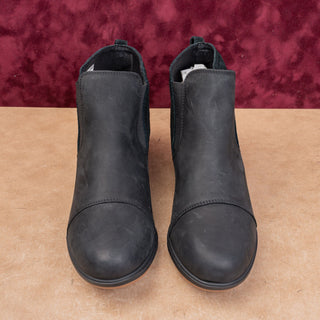 Sorel Women Evie Slip-on Waterproof Suede Leather Black Ankle Boots sz 12