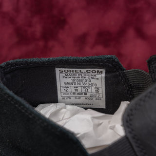 Sorel Women Evie Slip-on Waterproof Suede Leather Black Ankle Boots sz 12