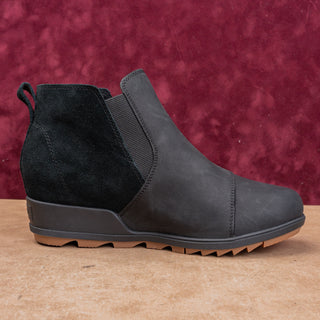 Sorel Women Evie Slip-on Waterproof Suede Leather Black Ankle Boots sz 12