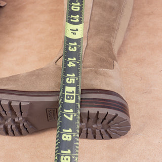 Blondo Women Reagan Waterproof Taupe Suede Stretch Moto Knee Boots sz 6.5