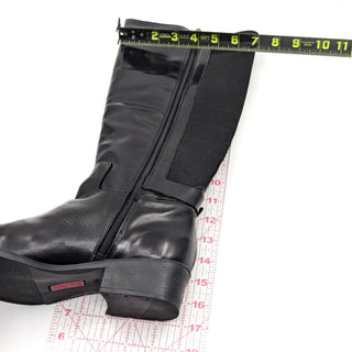 Toni Pons Women Tacoma Black Leather Zip Riding Buckle Knee Boots sz 9US 39 EUR