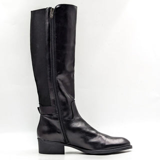 Toni Pons Women Tacoma Black Leather Zip Riding Buckle Knee Boots sz 9US 39 EUR