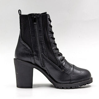 Torrid Women Black Elastic Faux Leather Sweater Wide Fit Moto Boot Boots Size 10.5WW