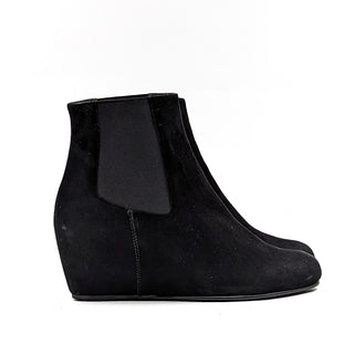 Stuart Weitzman Women Black Suede Dressy Office Wedge Ankle boots size 9.5