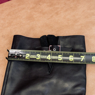 PAIGE Women Hazel Pointy Toe Black Leather Buckle Knee Boots size 7.5