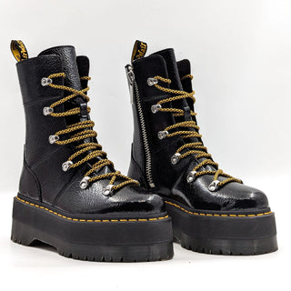 Dr Martens Women Ghilana Max Patent Leather Platform Zip Boots size 6