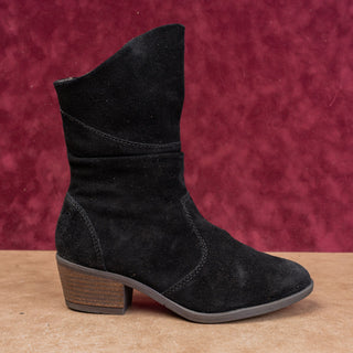 Josef Seibel Women Zip Slouch Black Suede Modern Country Western Boots 7US EUR37