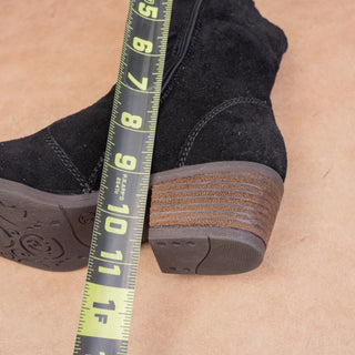 Josef Seibel Women Zip Slouch Black Suede Modern Country Western Boots 7US EUR37