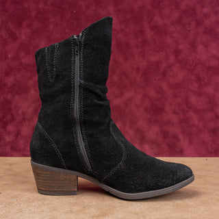 Josef Seibel Women Zip Slouch Black Suede Modern Country Western Boots 7US EUR37