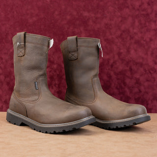 Wolverine Men Floor Wellington Waterproof Extra Wide Brown Leather Work Boots 12