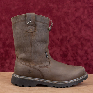 Wolverine Men Floor Wellington Waterproof Extra Wide Brown Leather Work Boots 12