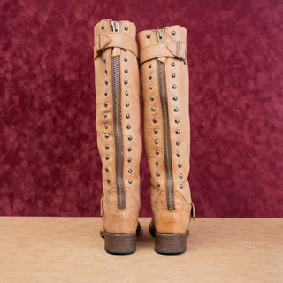 Johnny Ringo Women Vintage Y2K Boho Cottage Modern Western Zip Stud Boots sz 6.5