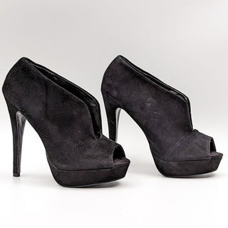 Steve Madden Women Stalyon Black Suede Open Toe boots Size 10