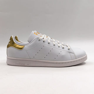 Adidas Men Gold Metallic White Stan Smith lace up Casual Sneakers size 11